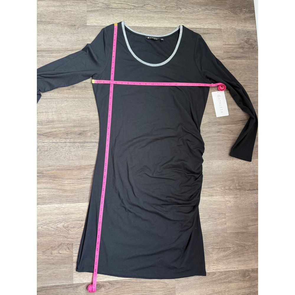 Athleta Carefree Long Sleeve Ruched Dress – Women's XL Black New With Tags - Picture 11 of 13